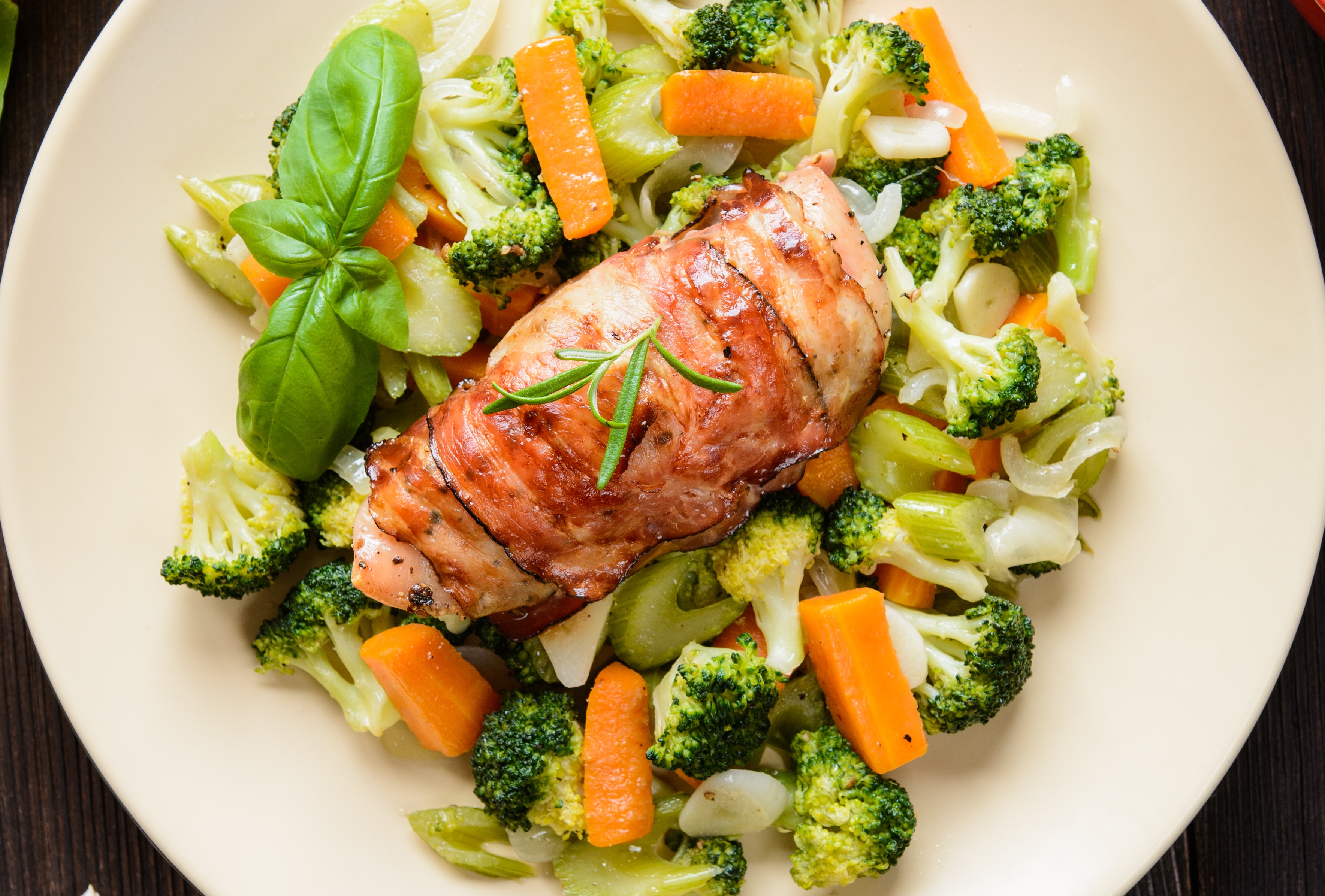 Chicken Kiev with broccoli