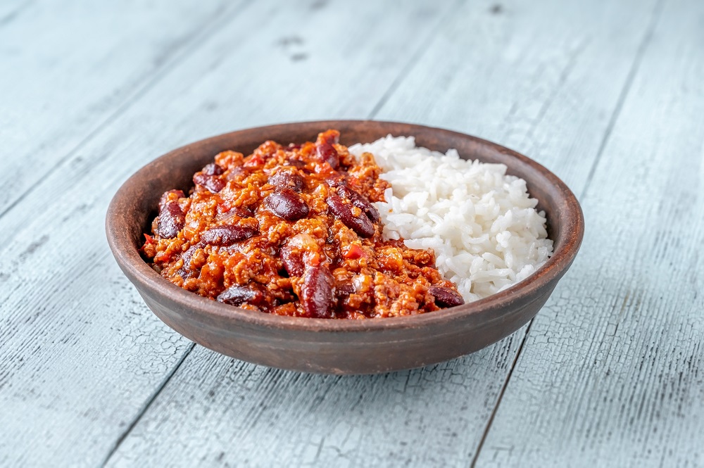 Chilli con carne with rice