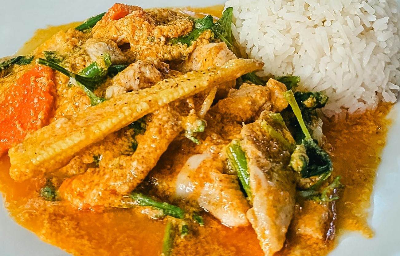 Mackerel curry with rice