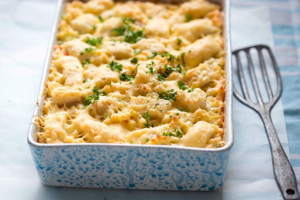 Potato topped fish pie