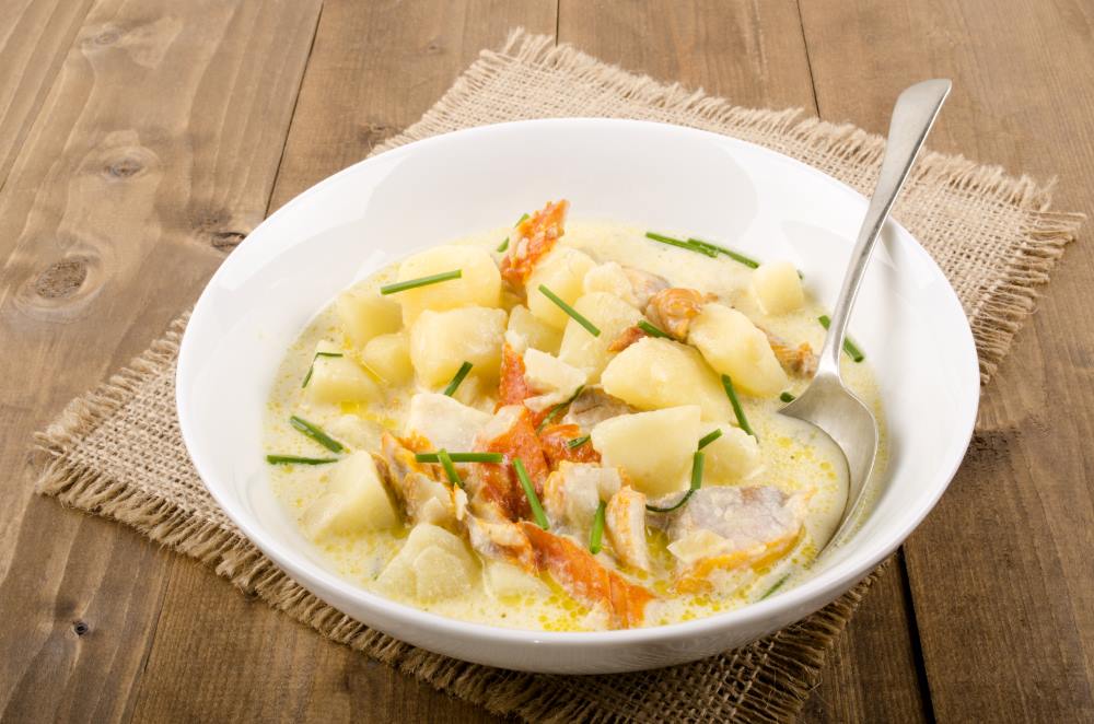 Cullen skink in a bowl.