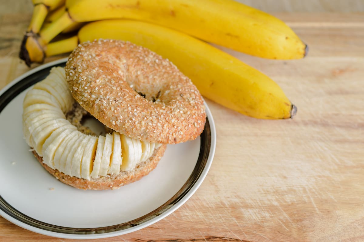 Photo of a banana apricot bagel