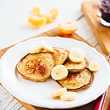 Banana pancakes on a plate