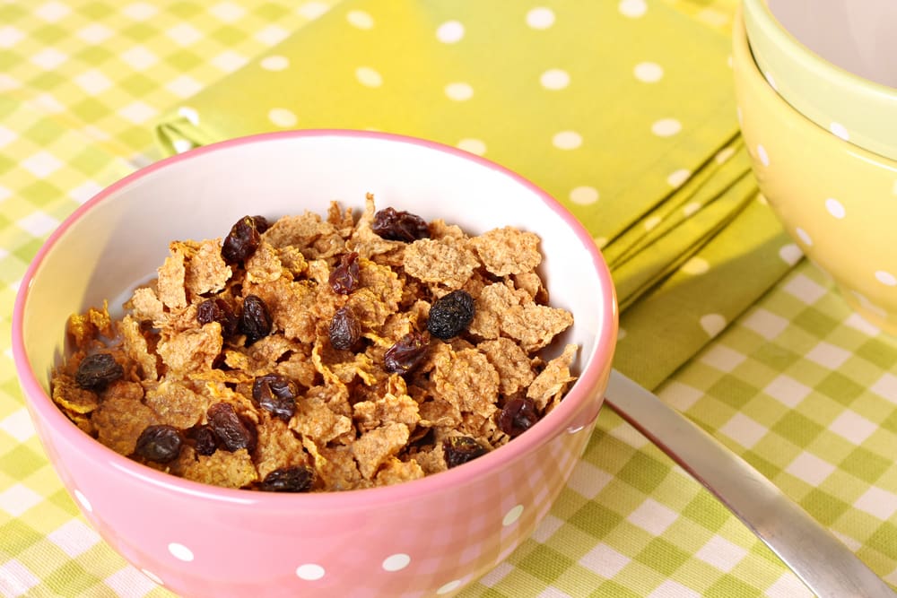 Photo of bran flakes with fruit