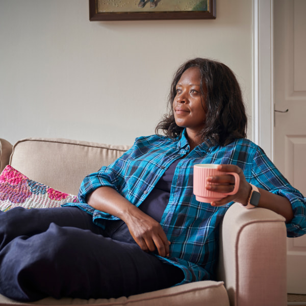 Photo of mum with cup of tea