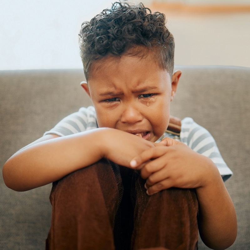 Young boy crying