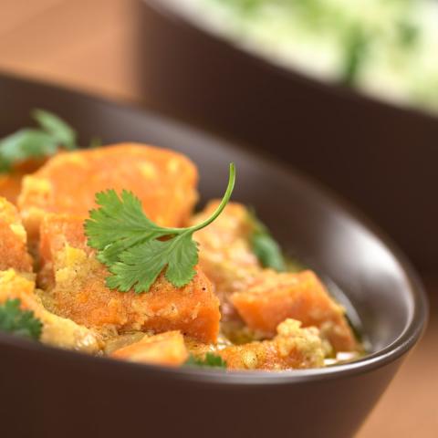 Photo of Sweet Potato and Lentil Curry with Boiled Rice