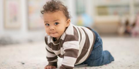 Photo of a baby crawling 