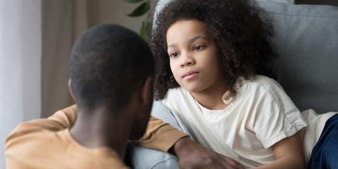 Father and daughter talking