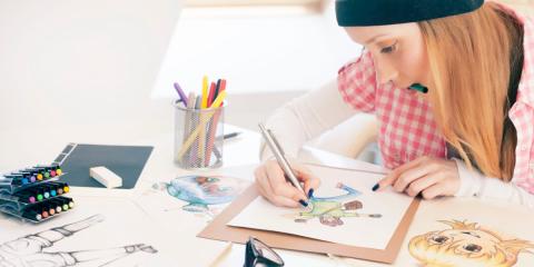 Photo of a teenager drawing 